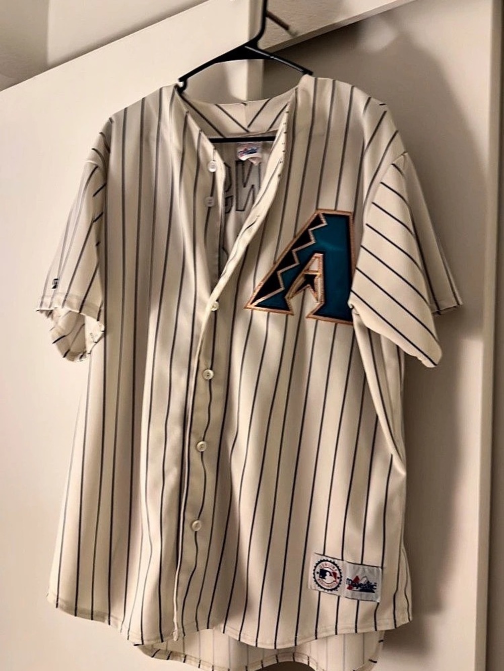 Majestic Arizona Diamondbacks Randy Johnson #51 Pinstripe Home Jersey